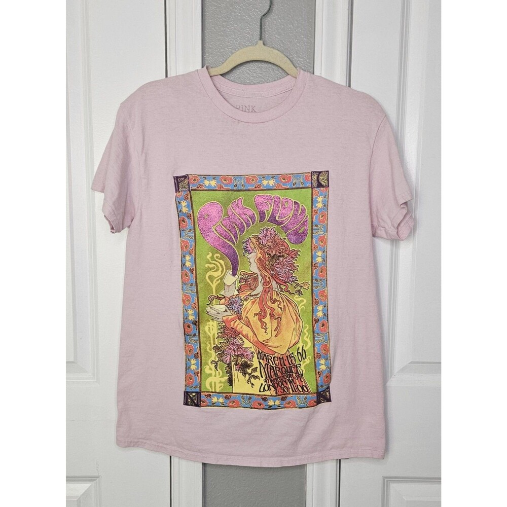 Pink Floyd March 15 66 Marquee Graphic T-Shirt Mens Size M Pink Short Sleeve